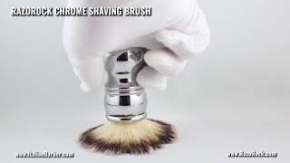 Razorock Chrome Shaving Brush - With Silvertip Plissoft Synthetic Knot