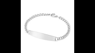 Custom Engraved Silver ID Bracelet for Men and Women 6 Inch Custom Engraved Silver ID Bracelet for Men and Women 6 Inch video thumbnail