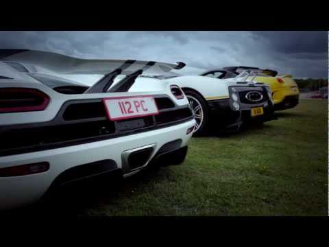 Koenigsegg Agera Pagani Zonda PS Ferrari 599 GTO at Top Gear Track 