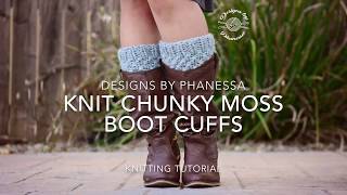 Knit Chunky Moss Boot Cuffs Tutorial