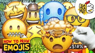HOW TO DRAW EMOJIS | Beautiful Emoji Easy Drawing Compilation | BLABLA ART