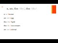 the Articles "a" or "an" and "the" /ðə/ or "the" /ði:/