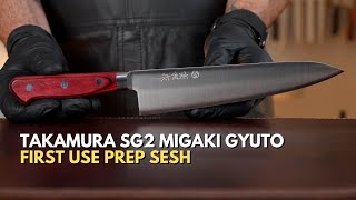 Takamura Sg2 Migaki Gyuto First Use Prep Sesh