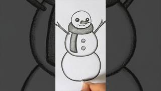 Cute Snowman Drawing ⛄️♥️ #Drawing #Pencilsketch #Artvideo #Shorts