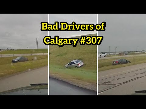 Bad Drivers of Calgary #307 - Why so many cars in the ditch.