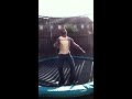Dewayne force try a backflips on a trampoline