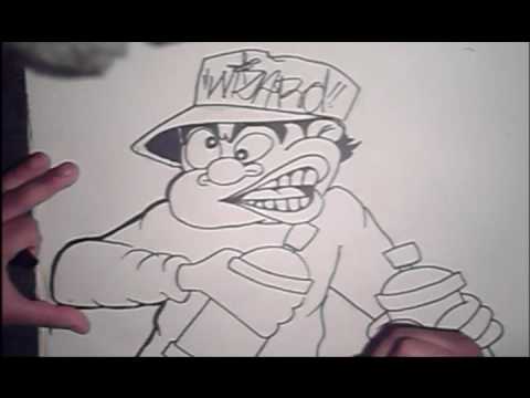 STEP BY STEP how to draw graffiti character (HQ) Video
