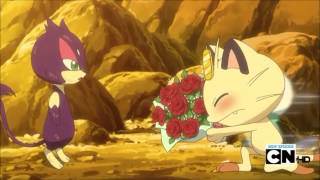 Meowth and Oshawott asking purrloin out