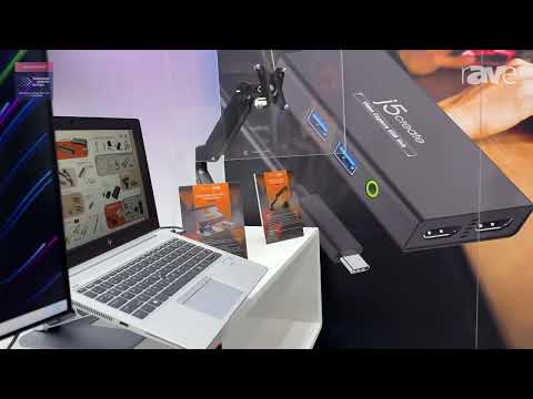 ISE 2025: J5Create Shows Dual Moniter Arm With Built-In Doc Including Power, HDMI, USB-A and USB-C