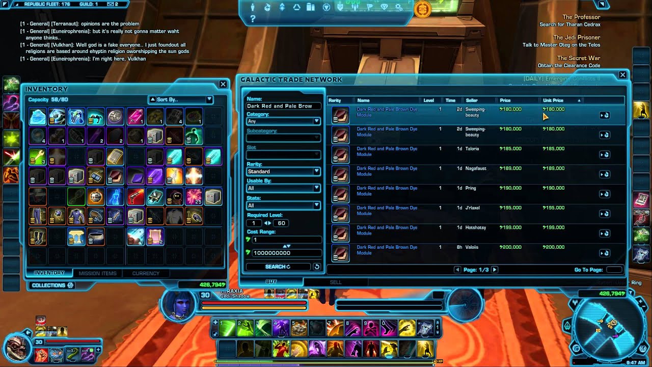 Galactic trade network slots