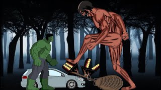 Hulk Vs Siren Head Vs Attack On  Titan Eren . Drawing Cartoon 2 Full Hd 1080P