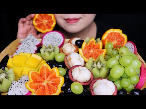 ASMR FRUIT PLATTER. EXTREME CRUNCHY SOUNDS. ĂN DĨA TRÁI CÂY KHỔNG LỒ. NO TALKING.