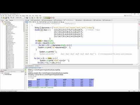 การเขียนโปรแกรมเบื้องต้น (Java Programming) เรื่อง ตัวอย่าง SourceCode ของ Array 2 มิติ
