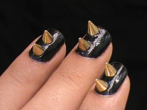 Spiked Studs Nail Art designs! Short Nail Designs Nails how to do stud nail art studded DIY tutorial Spiked Studs Nail Art designs! Short Nail Designs Nails how to do stud nail art studded DIY tutorial