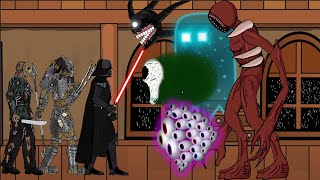Darth Vader, Pedator, Jason Voorhees Vs Roblox Doors  The  Figure Team. Drawing Cartoon 2 . Part 2