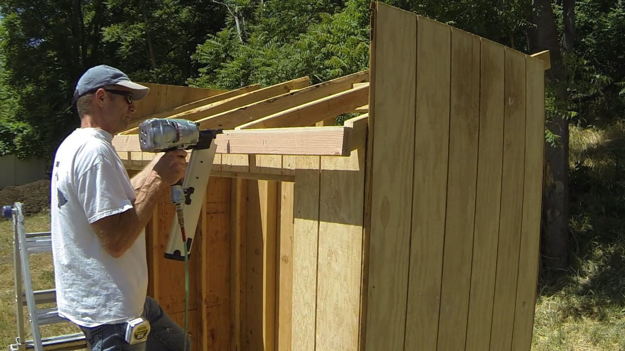 How To Build A Lean To Shed - Part 5 - Roof Framing - YouTube