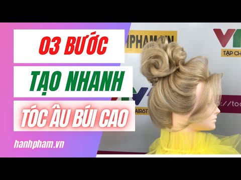 Hướng dẫn cách bố cục tạo kiểu tóc cô dâu búi cao kiểu Âu | Hạnh Phạm
