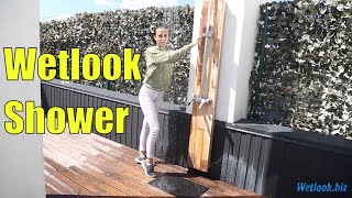 Wetlook Girl Shower | Wetlook Shower On The Roof Terrace | Wetlook Pants