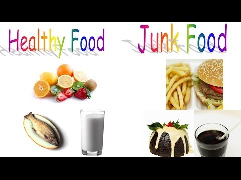 Healthy food and Junk food for preschool children and kindergarten ...