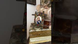 M&C Found Treasures & Stunning Antique Spanish Wood Madonna Statue 495 Belissima Text 708217-1600