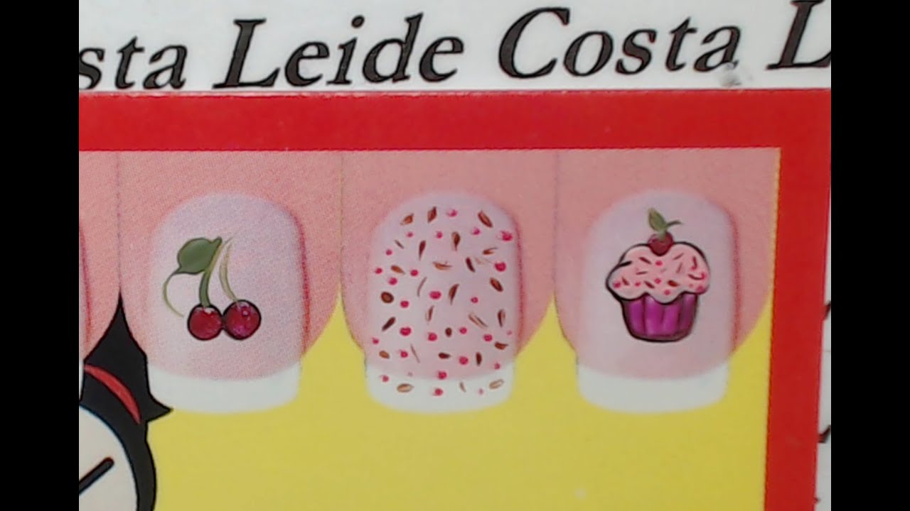 Adesivo de unha infantil cupcake YouTube Artesanato Valenca Telefone ~ Adesivo de unha infantil cupcake YouTube