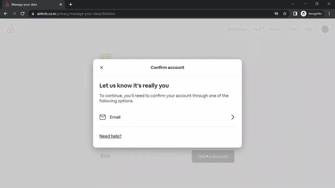 Deleting your account on Airbnb Deleting your account on Airbnb