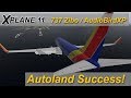 X-plane 11: Autoland success! Zibo 737 | audiobirdXP sound | KSFO