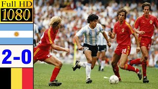 Argentina 2-0 Belgium World Cup 1986 Semi-Final Full Highlight 1080P Hd - Maradona