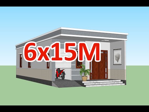 MẪU NHÀ CẤP 4 MÁI BẰNG 6x15M 2 PHÒNG NGỦ ĐẸP | KIẾN TRÚC NHÀ VIỆT
