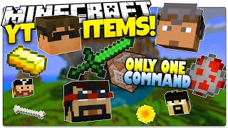 Minecraft | YOUTUBER ITEMS! | Magic YouTube Items | Only One Command (Minecraft Custom Command)