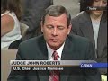 Title:John Roberts and Privacy Description:The appointment of John Roberts undergoes Senate confirmation in this clip. The present Chief Justice Roberts is speaking on the issue of privacy.
