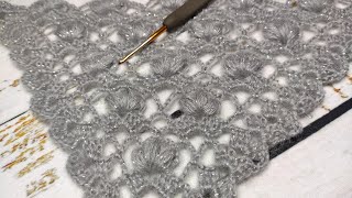 Tiğ İşi̇ Şal Modeli̇ Yapimi Şal Modelleri 2022 - Örgü Modelleri - Crochet Shawl