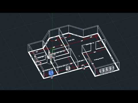 Bài tập Autocad 3D - 19/20 Vẽ ngôi nhà từ bản vẽ 2D