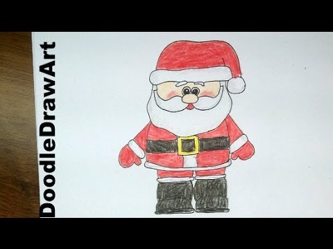 Drawing: How To Draw a Cute Cartoon Santa Claus - Easy step by step