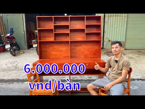 “Thử Dội Nước” Bàn Học Sinh đôi Gỗ Thông 1m6 giá rẻ