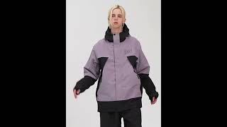 Gsou Snow - Snow Reflective Tape Colorblock Trend Ski Lacket