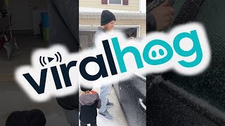 Using a Hammer to Open a Frozen Car Door || ViralHog