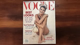 1990 June Asmr Magazine Flip Through Vogue Linda Evangelista, Claudia Schiffer