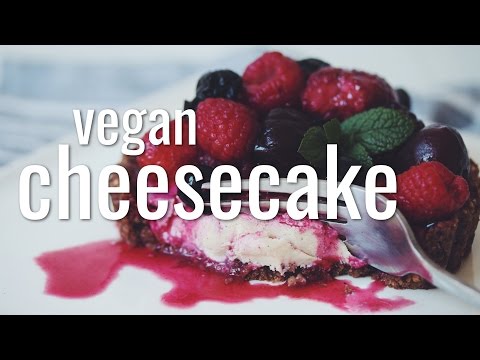VIDEO : vegan cheesecake | hot for food (collab with the vegetarian baker) - here's how to make ahere's how to make aveganvanillahere's how to make ahere's how to make aveganvanillacheesecakewith berries and a chocolate almond crust! it's ...