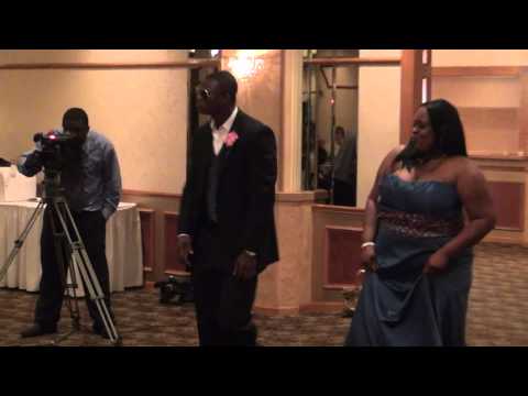 Bridal Party doing the AZONTO dance moves at African American wedding