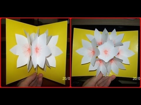 Цветы в открытке из бумаги своими руками Цветы в открытке из бумаги своими руками