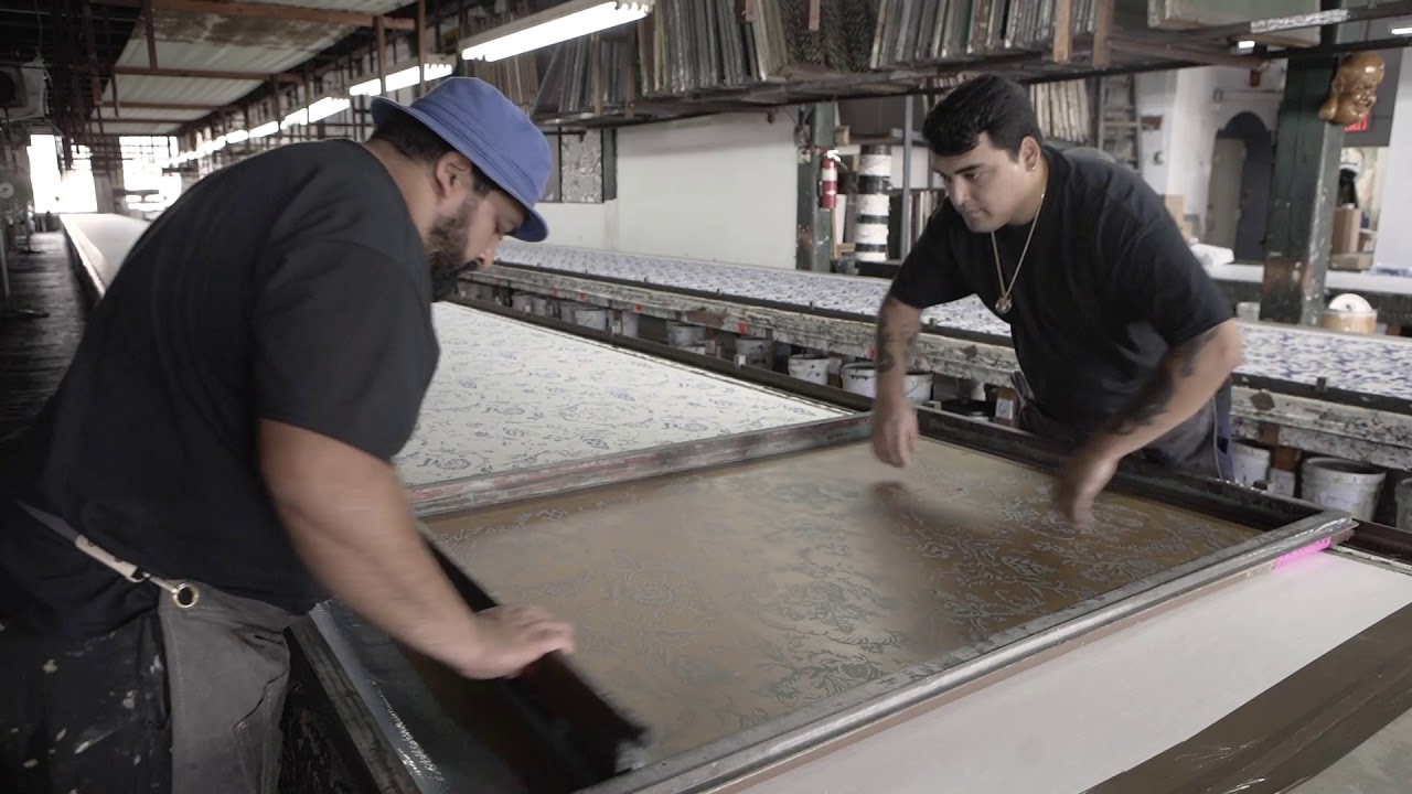 Two generations working together to create luxury hand printed textiles and wallcoverings in NYC