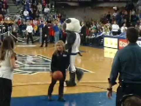 Shawn Johnson at halftime of the Drake Basketball game in Des Moines IA