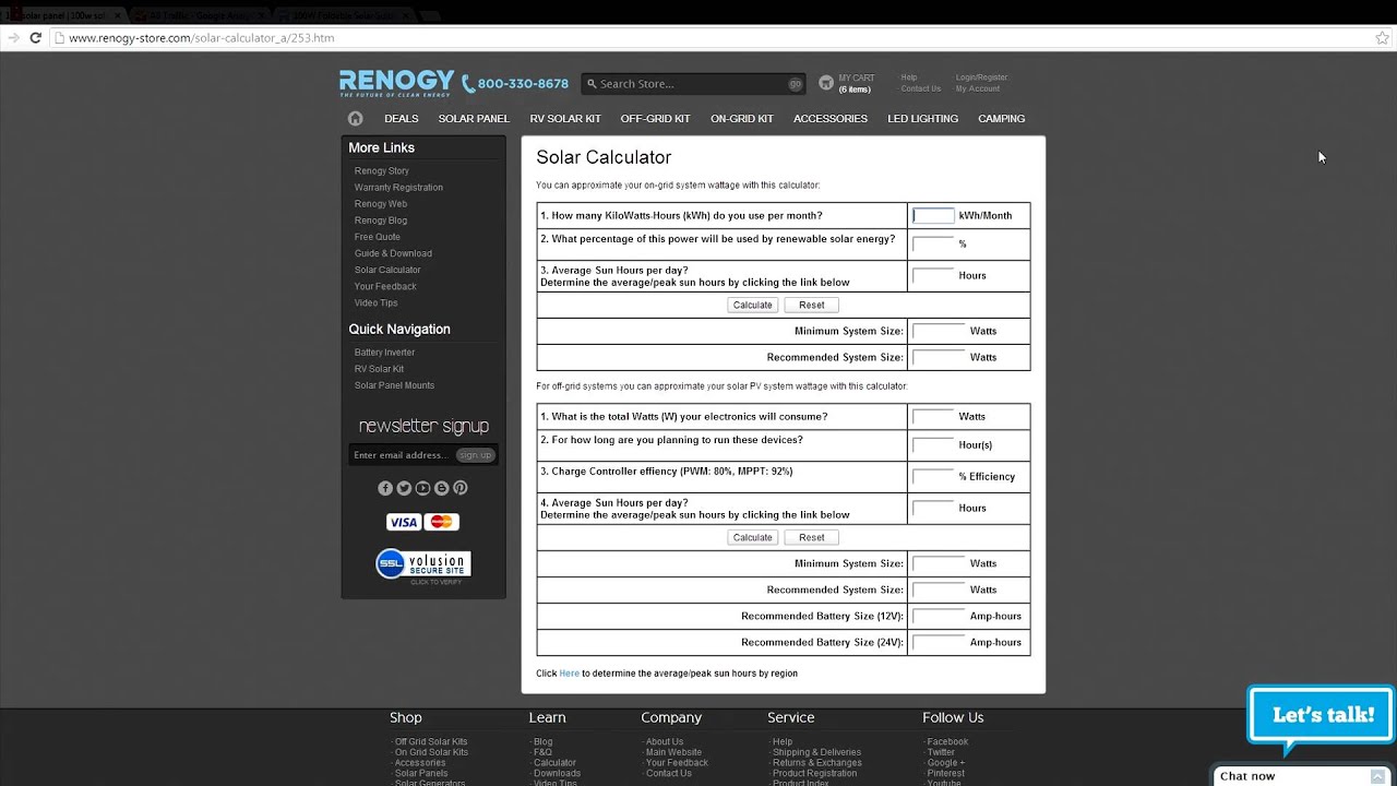 Renogy: How to Size a Solar Power System using our Solar Calculator 