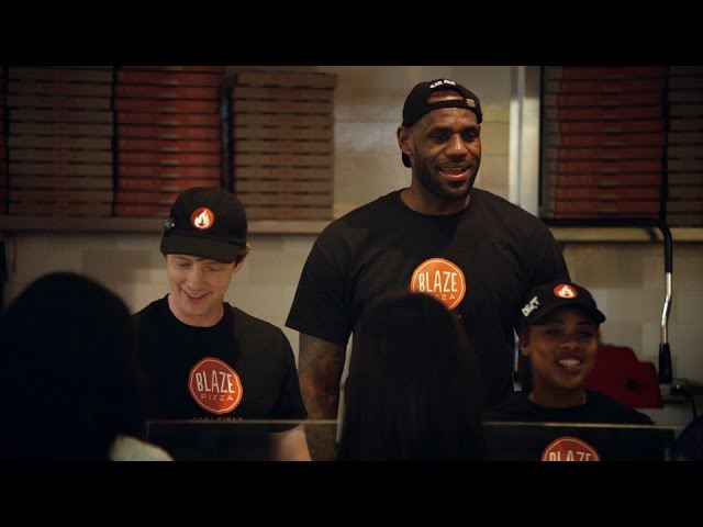 LeBron James Works At Blaze Pizza Shop - Video