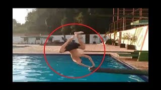 Entrando Na Piscina No Inverno Mortais E Saltos