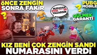 HESABIMI GÖREN KIZA ÇOK ZENGİNİM DEDİM NUMARASINI VERDİ - PUBG MOBİLE RASTGELE T