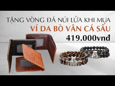 VÍ DA BÒ VÂN CÁ SẤU | VÍ BORDOX HANDMADE | LEATAR VIỆT NAM.