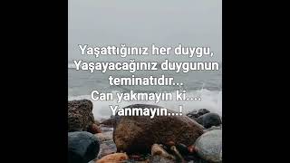Yaşattiğiniz Her Duygu, Yaşayacağiniz Duygunun Temi̇natidir. Can Yakmayin Ki̇, Yanmayin.
