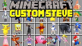 Minecraft CUSTOM STEVE MOD! | PLAY AS ANIME STEVE, RED STEVE, & MORE! | Modded Mini-Game
